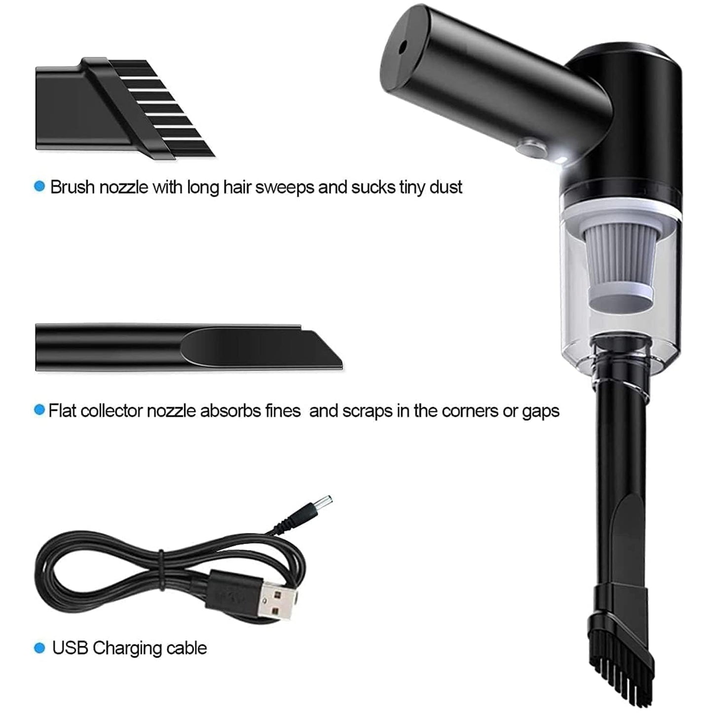 3 in 1 Mopping Vacuum Blower with Mini Dust Buster USB Portable Vacuum Cleaner Dry and Wet